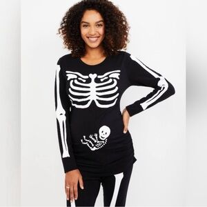 Motherhood Maternity Pregnancy 2 pc Halloween Skeleton Costume size 2XL GUC